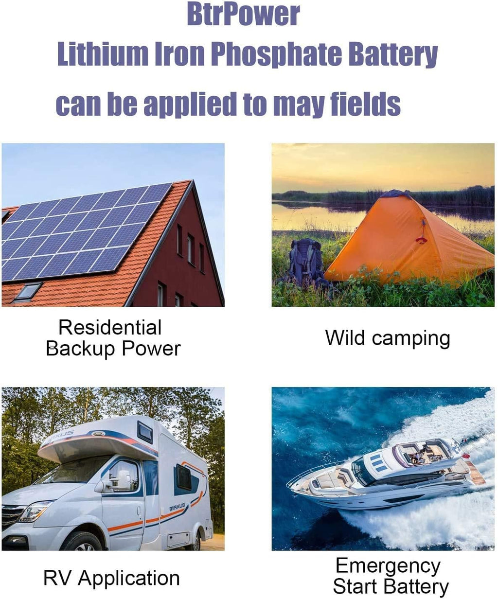 12V Lithium Battery,5000+ Deep Cycle LiFePO4 Battery with Built-in 100A BMS fit for Home Storage,Trolling Motor,RV,Off-Grid System,Solar Power System,Marine (2PACK-12V100AH)