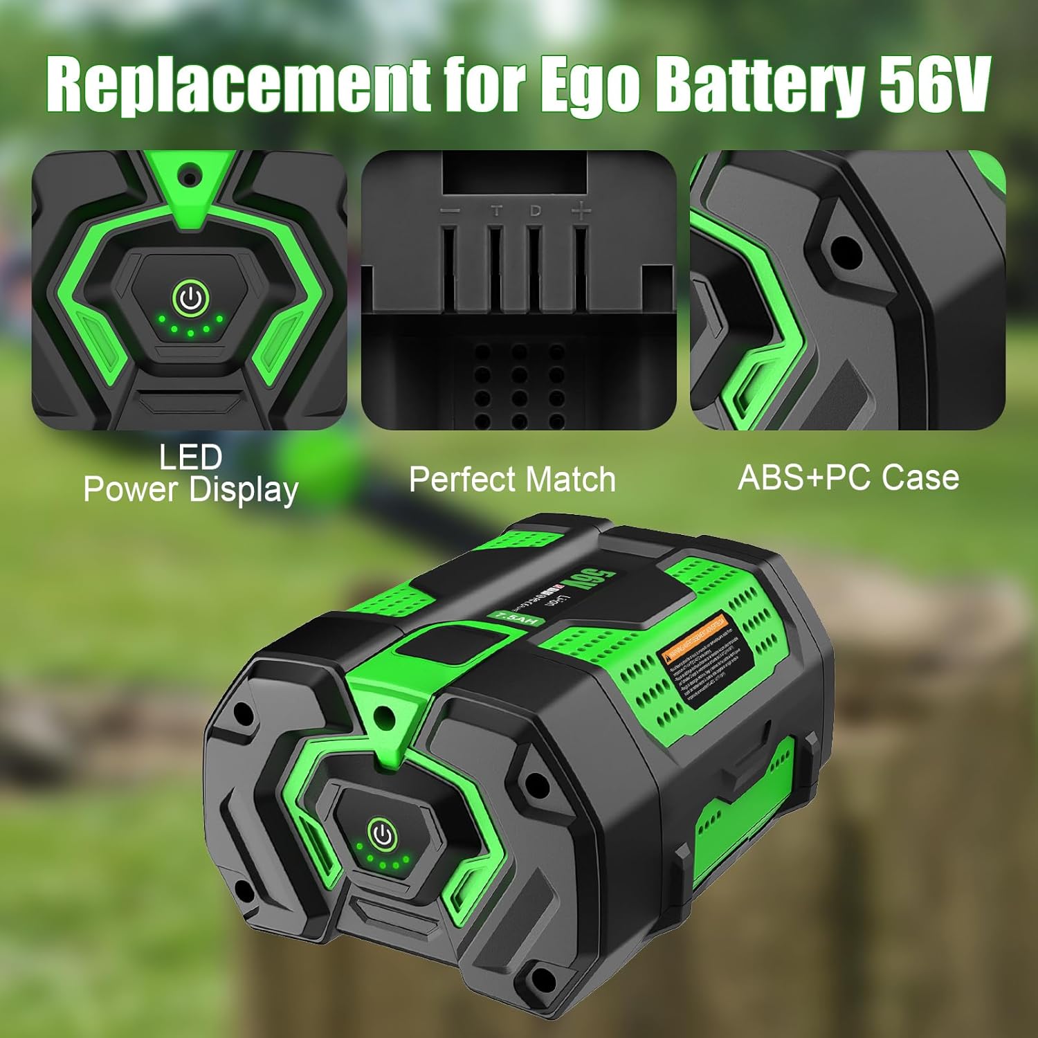 Upgraded 56V 7.5Ah Battery Replacement for EGO Lawn Mower,7500mAh Rechargeable Battery Compatible with EGO 56V Power Tools BA2800 BA2800T BA4200 BA4200T BA1400 BA1400T BA5600T