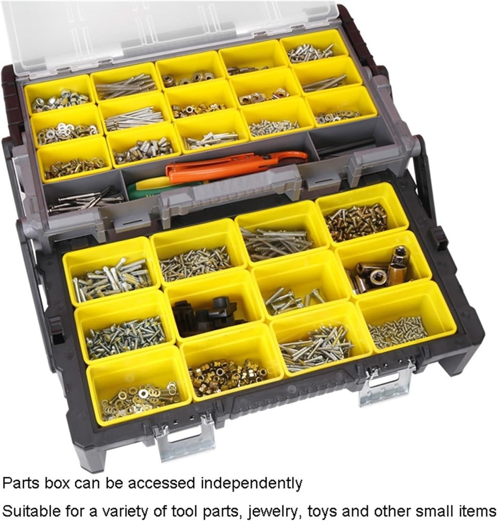 Tool Box Multi-Layer Folding Tool Box Multi-Compartment Tool Storage Box with Independent Detachable Parts Box for Hardware Repair Tool Accessories Storage Tool Storage(Medium)