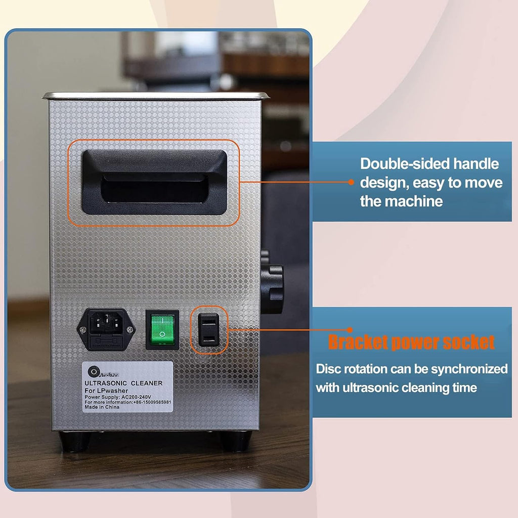 Vinyl Record Ultrasonic Cleaner,4L Ultrasonic Vinyl Record Cleaner,Ultrasonic Cleaner, Vinyl Record Washing Cleaning Machine 1-60min with Heating Function