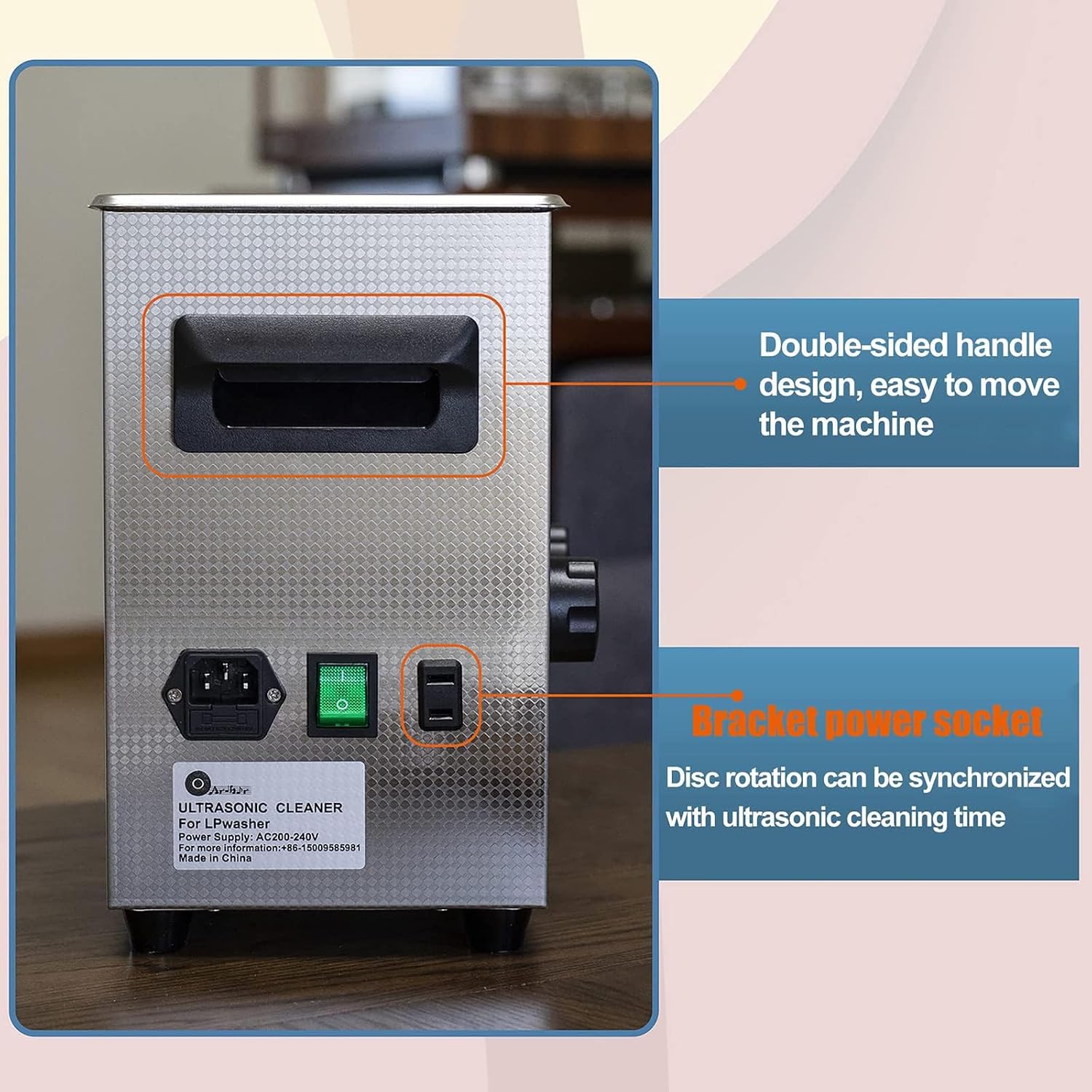 Vinyl Record Ultrasonic Cleaner,4L Ultrasonic Vinyl Record Cleaner,Ultrasonic Cleaner, Vinyl Record Washing Cleaning Machine 1-60min with Heating Function