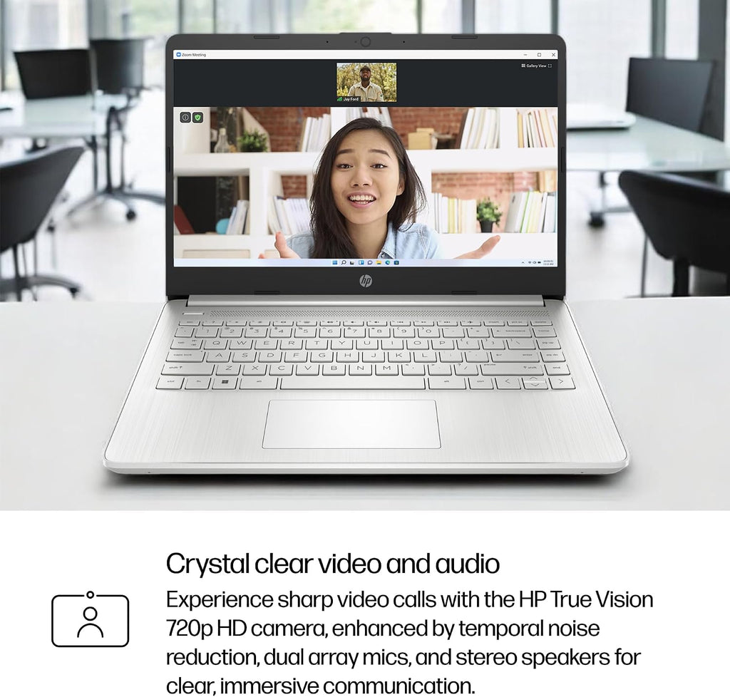 HP 14 inch Laptop, HD Display, Intel Core i3-1215U, 8 GB RAM, 256 GB SSD, Intel UHD Graphics, Windows 11 Home in S Mode, Natural Silver, 14-dq5009nr