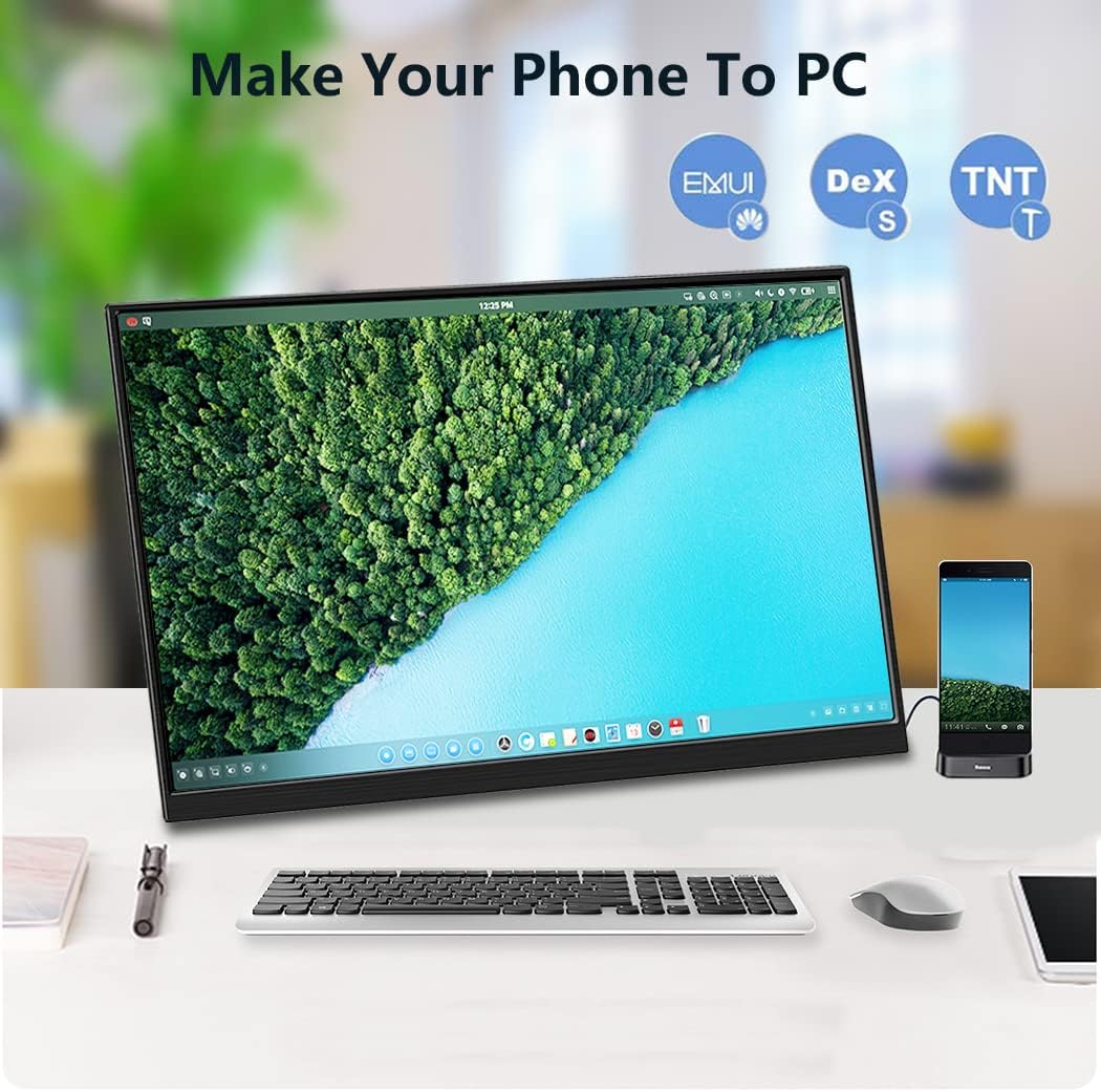 4k Portable Monitor, 14 Inch Portable Monitor USB C, 10-Bit Adobe 95% HDR Game Display with USB C/HDMI/Mini DP Compatible with Laptop/Game Console/PC/Surface