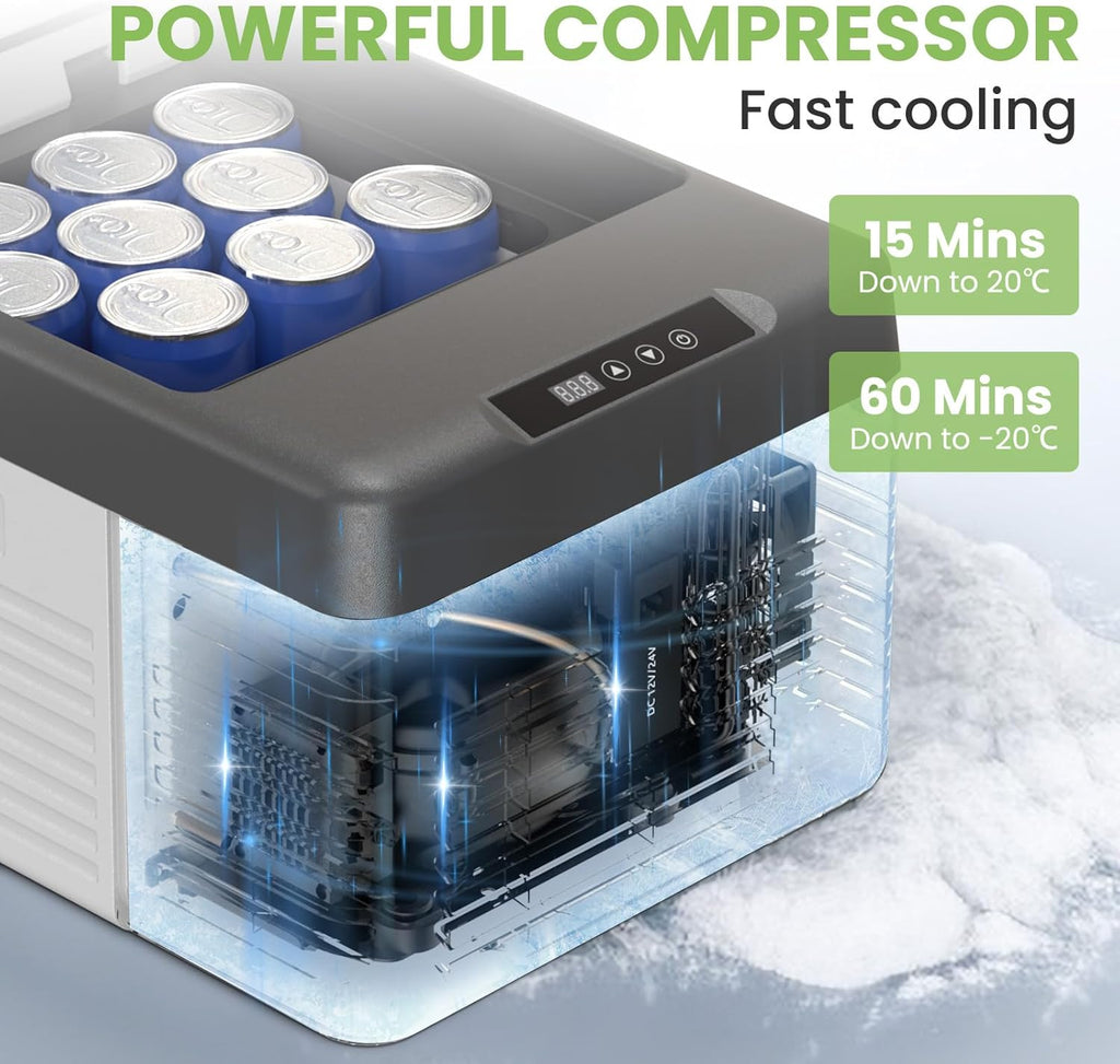 Alpicool Car Refrigerator 12 Volt Portable Car Fridge 10 Quart（9 L Electric Cooler with AC/DC，Car Refrigerator Freezer for Truck Van RV Camper SUV, Camping Boat Travel，-4~68°F