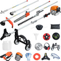 8-in-1 Weed Eater Gas Powered - 52CC 2-Stroke Multi-Functional Trimming Tool Set, String Trimmer, Hedge Trimmer, Edger, Brush Cutter, Pole Chainsaw Pruner with Extension Pole for Yard, Garden