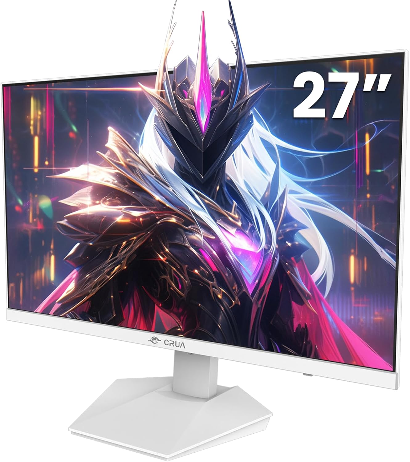CRUA 27' 240Hz Gaming Monitor, QHD 2560x1440 IPS Display, AMD FreeSync, 120% sRGB, Built-in Speakers, Blue Light Filter, Wall Mountable PC Monitor, HDMI & DP, White, for Gaming, Streaming & Work