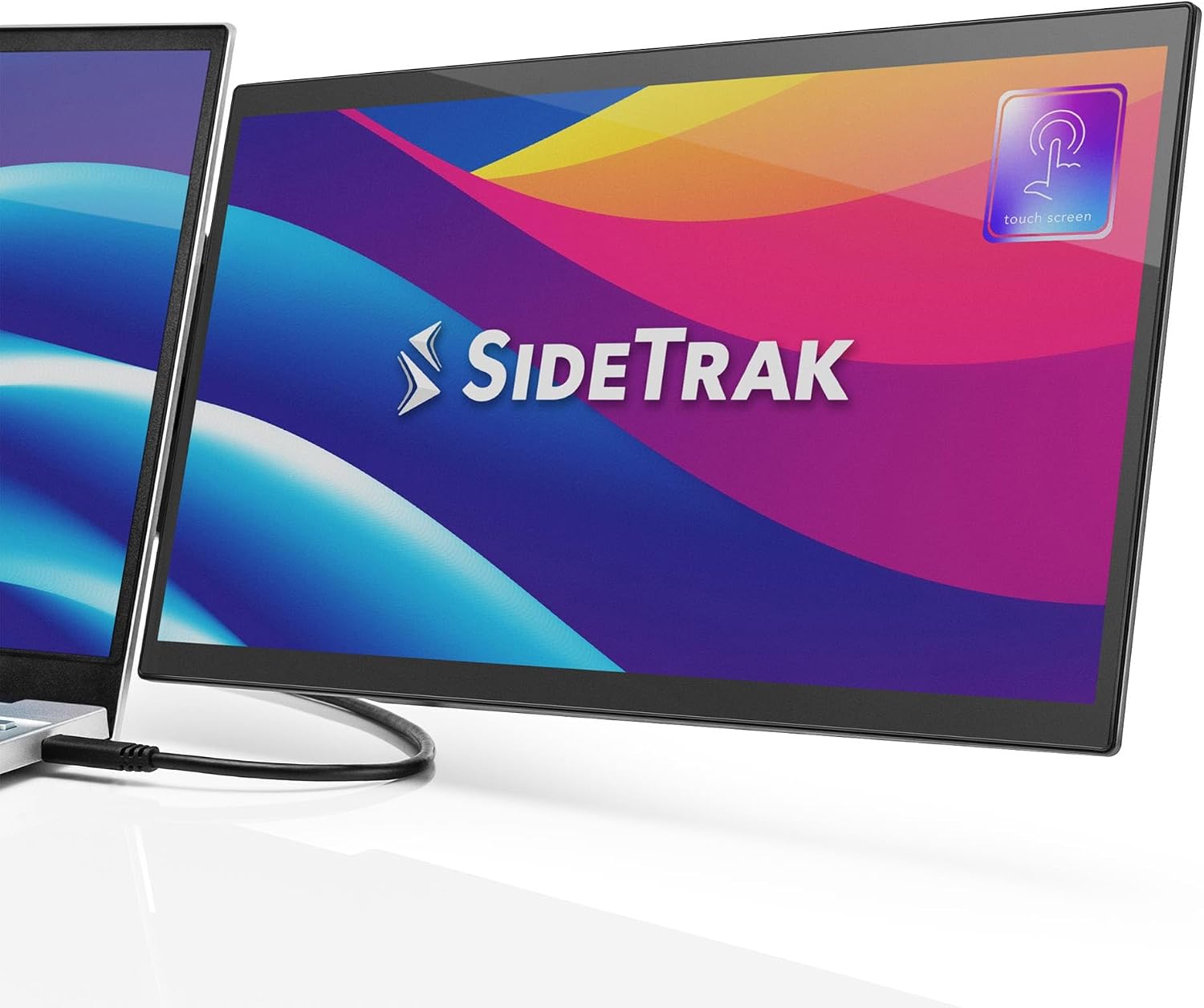 SideTrak Swivel Pro Touch 13.3' Portable Monitor for Laptop | Touchscreen Dual Display, Patented 360° Swivel Hinge, Laptop Screen Extender | Ultra-Slim USB-C®, PC & Chrome Compatible