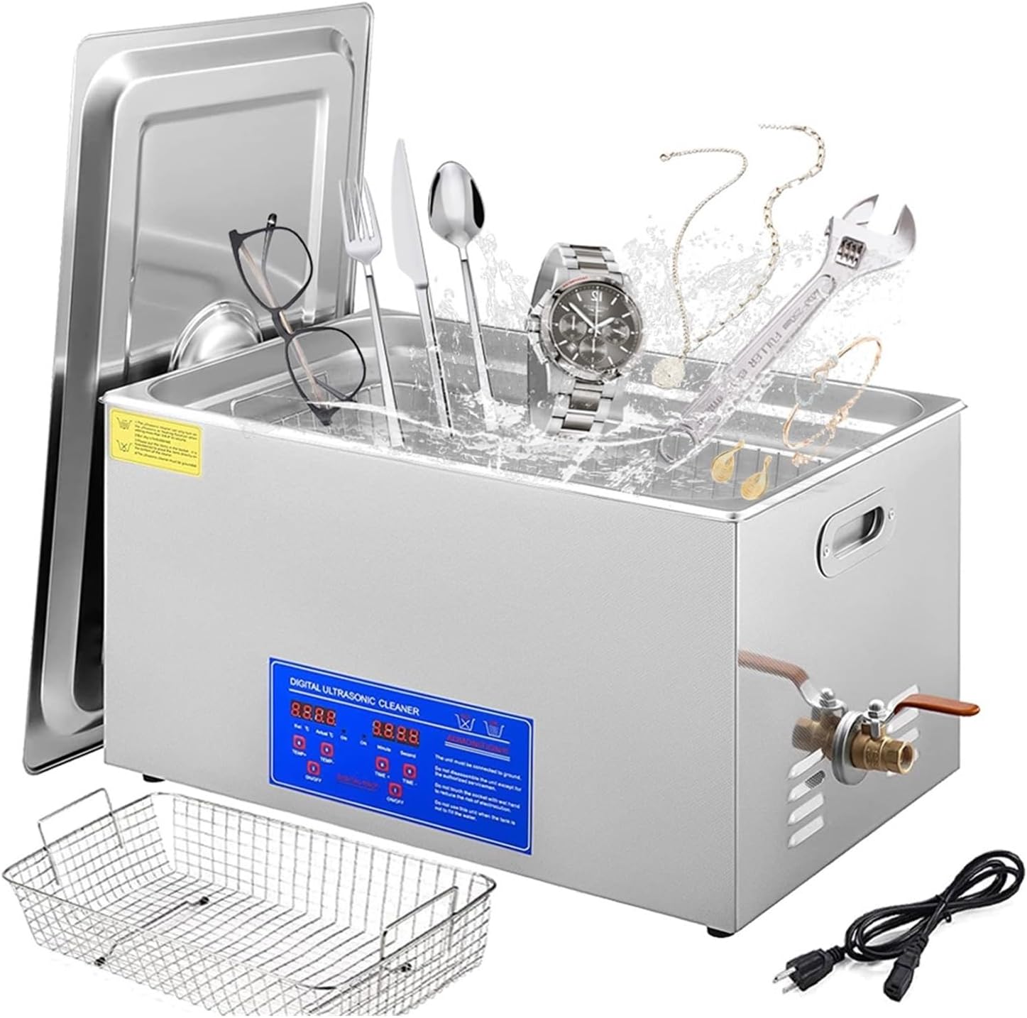 2-30L 110 Ultrasonic Cleaner with Digital Timer Heater Stainless Steel Ultrasound Washing Machine Home Appliances(3L-120W-110)