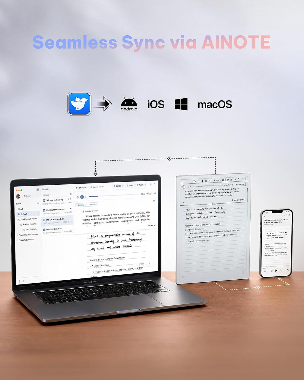 iFLYTEK AINOTE 2 Paper Tablet, 10.65' Electronic Notebook with Pen, 4.2mm Ultrathin Note Taking Tablet Powered by ChatGPT, 15-Language Transcription Support, Google Play Compatible