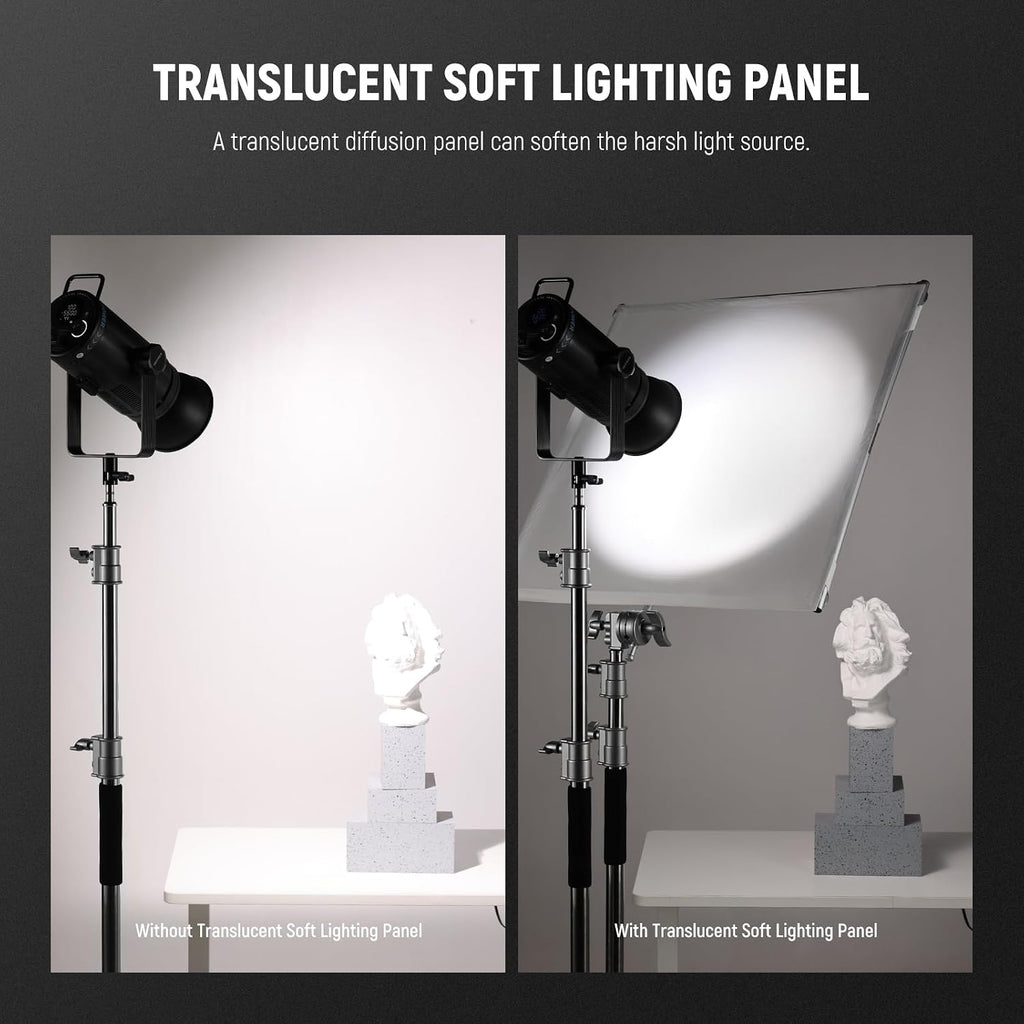 NEEWER Light Diffusion Panel Scrim Kit with Silver/White Reflector Film 30'x30' Foldable Frame with 5/8' Baby Pins Handle for C Stand 3 in 1 Diffuser for Studio Portrait Product Photography, SF7575F