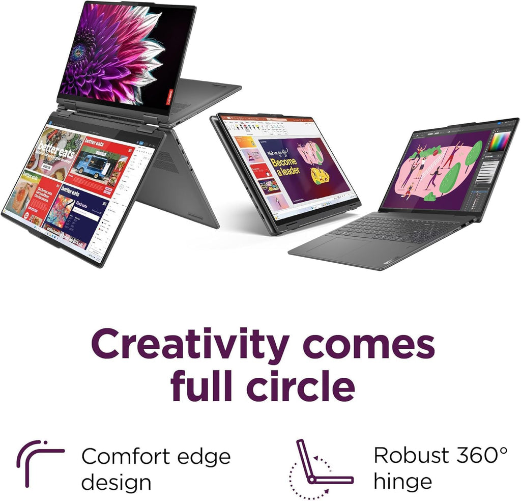 Lenovo Yoga 7i 2-in-1 Business Touchscreen Laptop, 16GB DDR5, 16' FHD+, Intel Core Ultra 7 155U (> i7-1355U), 1080p IR Webcam, FP, Backlit KB, IST Computer Customized 512GB/1TB SSD, Win 11 Home, AI PC