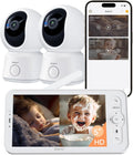 ARENTI Baby Monitor 2 Cameras, Smart Baby Camera with 5-Inch Wireless Display, Super Night Vision, Temperature Sensor, Sound Detection, Auto Motion Tracking, 2-Way Audio, VOX Mode(B2 Set)