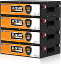 ECO-WORTHY 48V 200Ah (4Pack 48V 50AH) LiFePO4 Solar Batteries, Metal Case Lithium Battery, Built-in BMS, for Solar Off Grid System, Golf Cart, Lawn Mower, RV, Trolling Motor