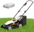 Litheli Electric Lawn Mower Cordless,Grass Cutter Machine for 1300 Sq.Ft. Lawnmower with Motor,13.2 in Cutting Width,8 Gallon Capacity,Cutting Height from 1 to 2.5 in with 4.0A Battery