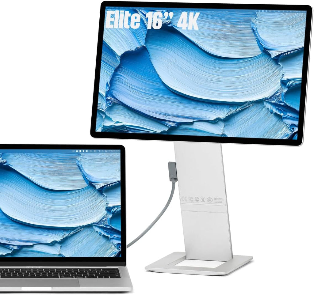 SOTSU FlipAction Elite 16' Portable Monitor | 4K | Super Compact | Pivot Rotate | 3840x2400 DCI P3 | 60Hz | 450 Nits | Full Metal CNC | Perfect Match for Mac and Windows (Silver)