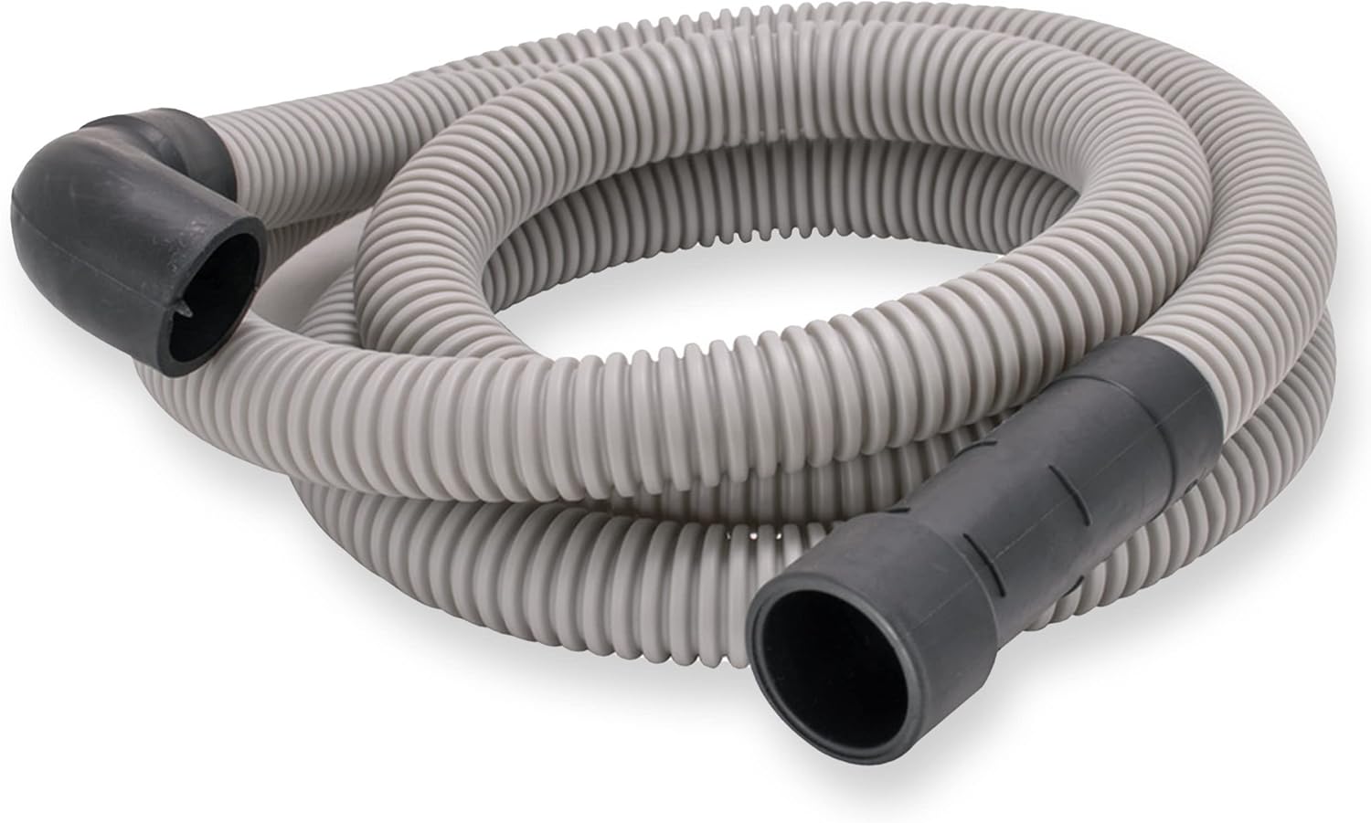 Eastman 6 Foot Dishwasher Drain Hose, Fit with 5/8 Inch, 7/8 Inch, or 1 Inch OD Drain Outlet, 90 Degree Rubber Elbow, Corrugated, Gray Polypropylene, 91227 (Pack of 10)