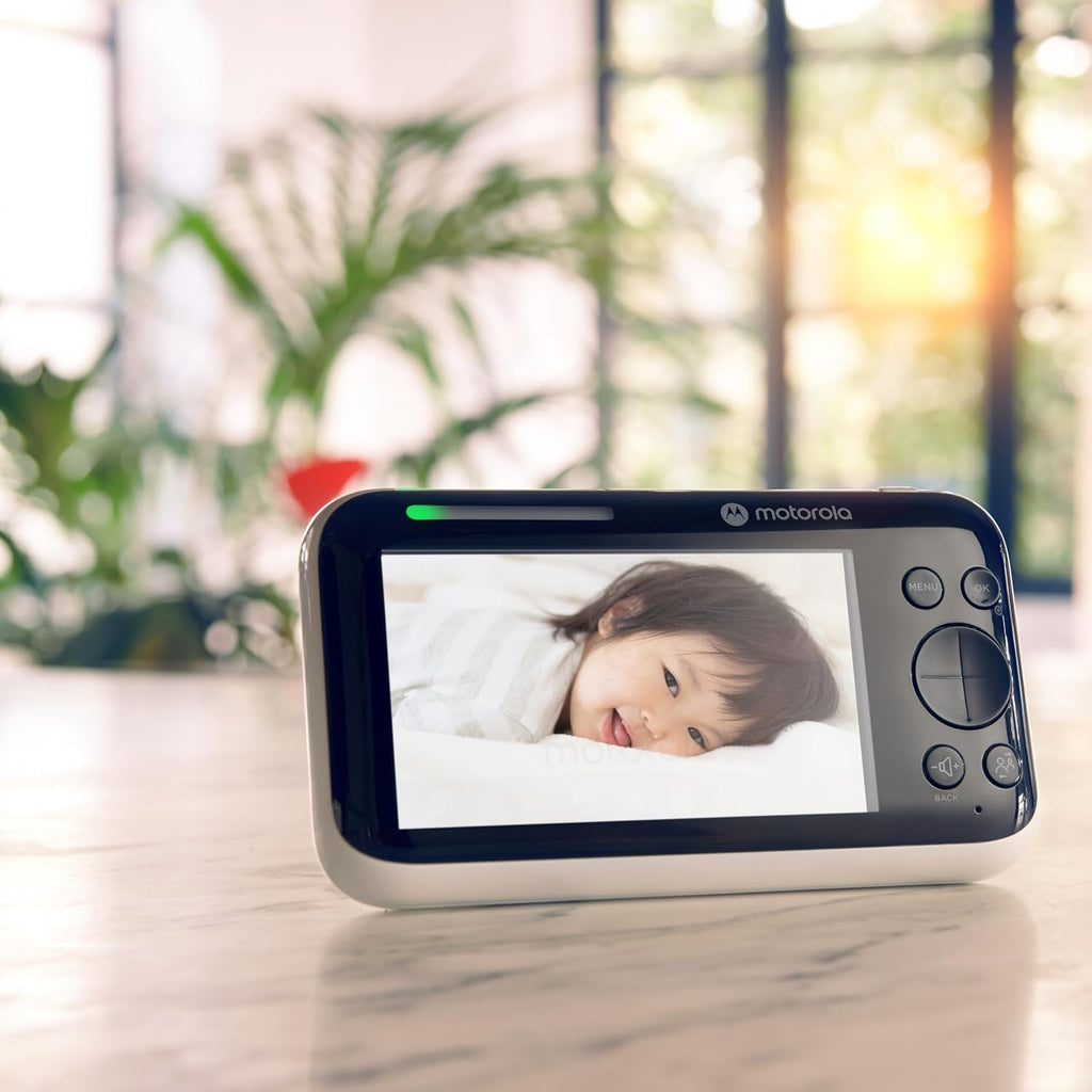 Motorola Nursery WiFi Baby Monitor with Camera, 5' Screen, Wall Mount, Long Range, 2-Way Audio, Temperature Sensor, Motorized, Lullabies, PIP1610 HD Connect