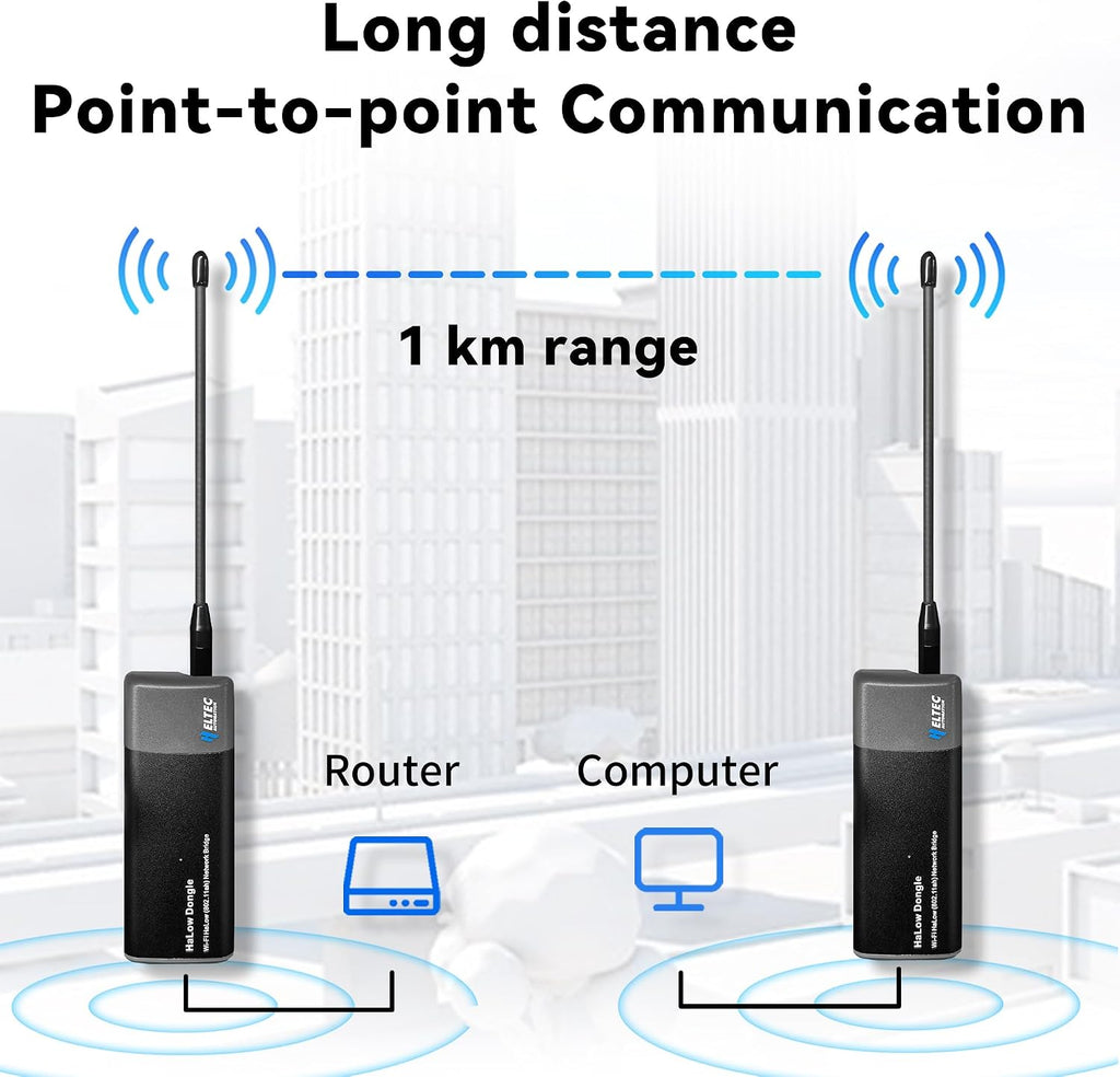 Heltec Wi-Fi HaLow Dongle WiFi Extender Signal Booster Wireless Bridge 802.11ah Network Booster Long Range Wireless Access WiFi Extender Ethernet Bridge Repeater (AP+STA Pair Set)