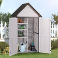 Sheds Outdoor Storage, Wooden Garden Shed with All Around Strong Metal Frame, Large Tool Shed with Floor and Adjustable Shelves, for Backyard Garden Patio Lawn(White)