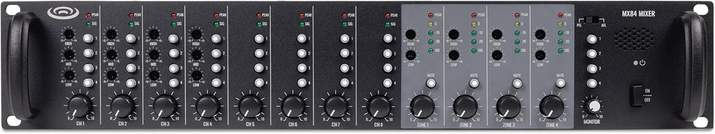 Pure Resonance Audio MX84 4 Zone 8-Channel Rack Mount Mic/Line Mixer