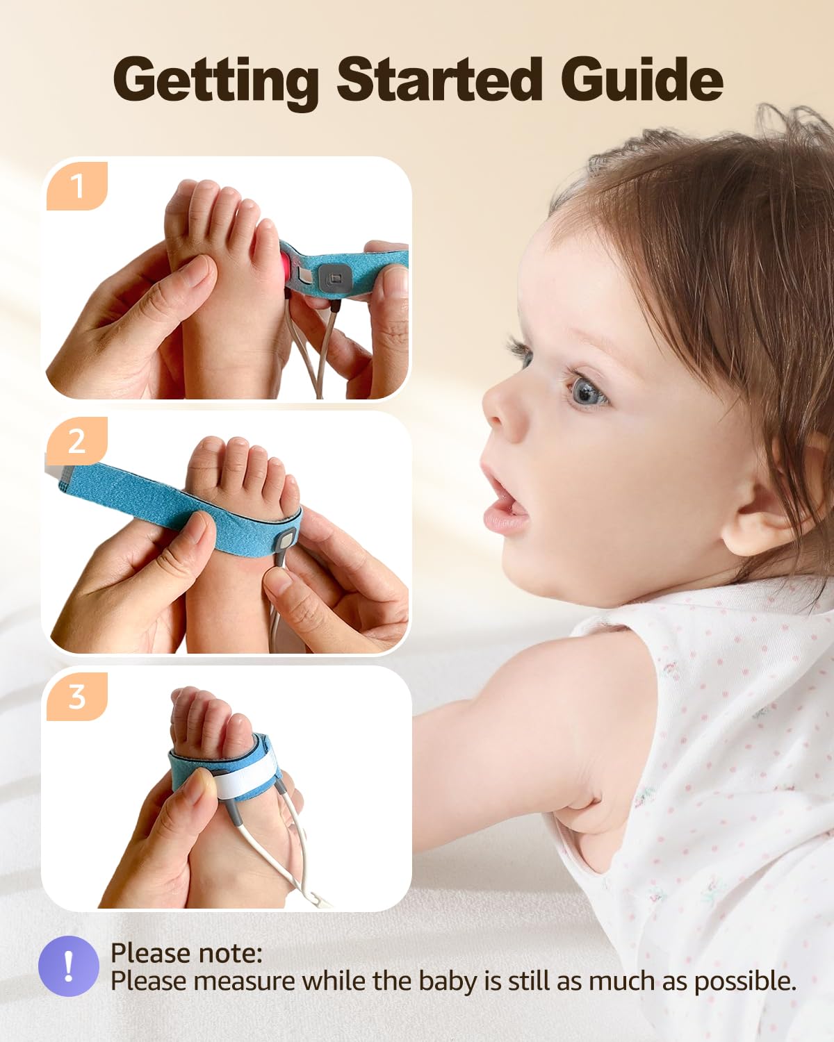 Pulse Oximeter Fingertip Infant Pulse Oximeter for Kids Overnight Continuous Pulse Oximeter Rechargeable Baby Oxygen Monitor Handheld Pulse Ox for SpO2 and Pulse Rate Continuous Baby Monitoring