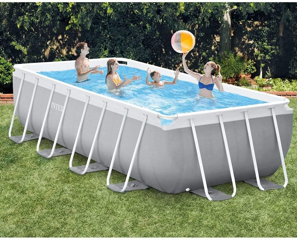 Intex 16ft x 3.5ft Above Ground Rectangular Frame Swimming Pool Set & Skimmer