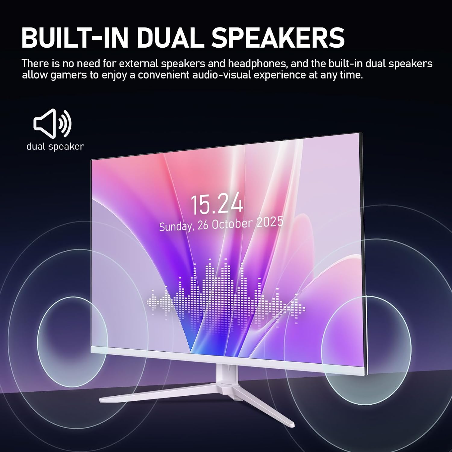 Gawfolk 28 inch UHD 4K Computer Monitor, IPS Ultra HD (3840×2560p) Screen, 3:2, 1.07 Billion Colours, 128% sRGB, Built-in Speakers, 178° Wide Viewing Angle DisplayPort, HDMI, White