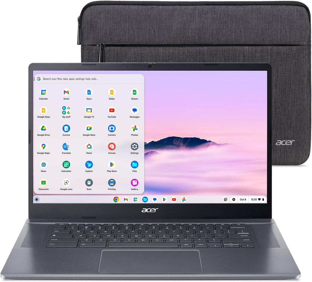 acer Chromebook Plus 515 Laptop with Google AI – 15.6' Full HD 1920 x 1080 IPS Touch Display | Intel Core i3-1305U | 8GB LPDDR5X | 256GB SSD | Wi-Fi 6E | FHD Camera | Chrome OS | CB515-2HT-33M4