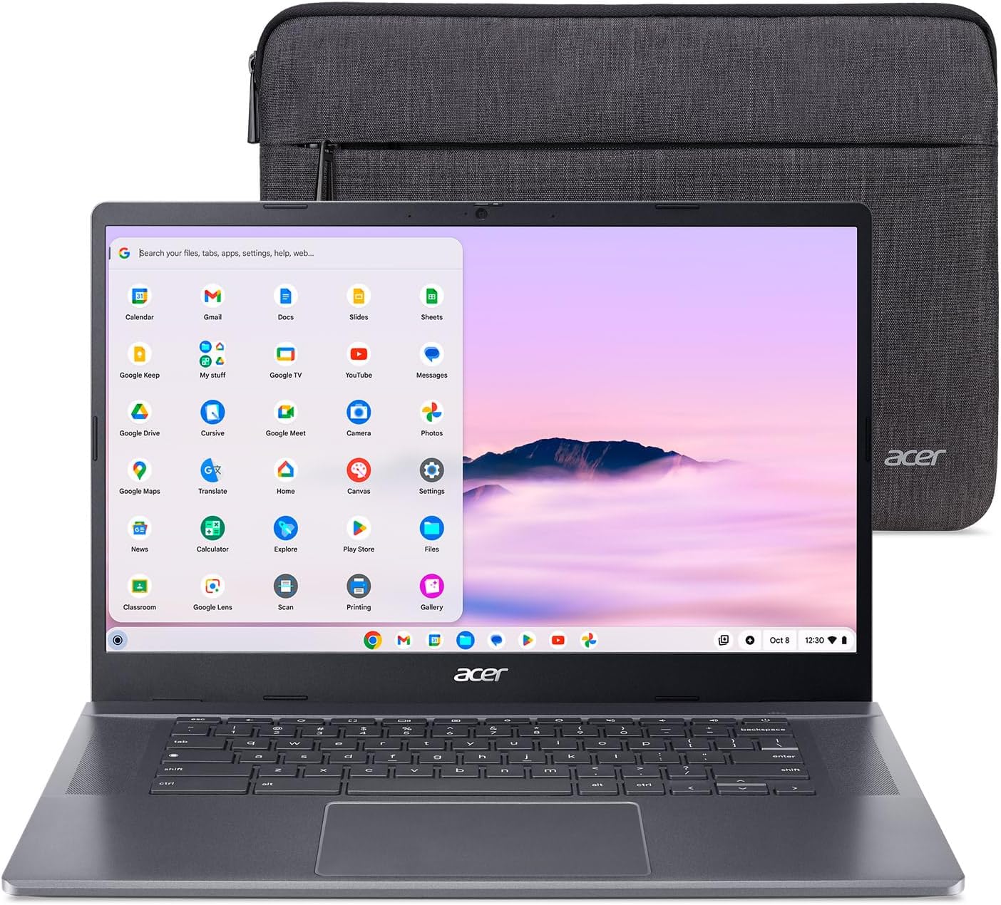 acer Chromebook Plus 515 Laptop with Google AI – 15.6' Full HD 1920 x 1080 IPS Touch Display | Intel Core i3-1305U | 8GB LPDDR5X | 256GB SSD | Wi-Fi 6E | FHD Camera | Chrome OS | CB515-2HT-33M4