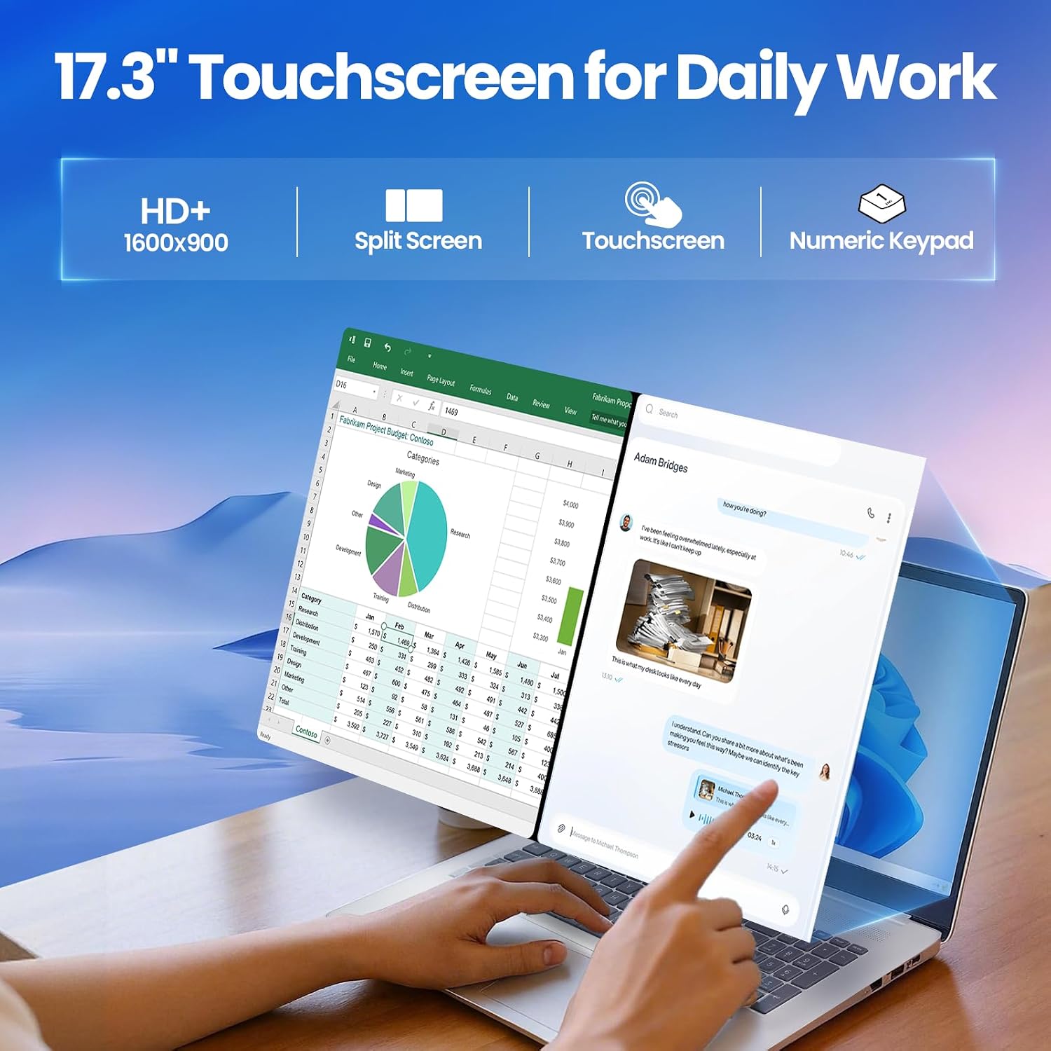 HP 17.3-inch Touchscreen Business Laptop - 36 GB RAM, 1 TB SSD, AMD Ryzen 5 7530U, Windows 11 Pro, Fast Charge, Privacy Webcam, AI Voice Recorder Bundle for Student & Work