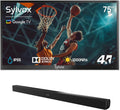 SYLVOX 75' Outdoor TV + S2 Soundbar Bundle, 4K HDR Waterproof Smart TV (Deck Pro 3.0) with 60W Outdoor Soundbar, Bluetooth, 1000 Nits, Voice Remote, for Patio & Backyard