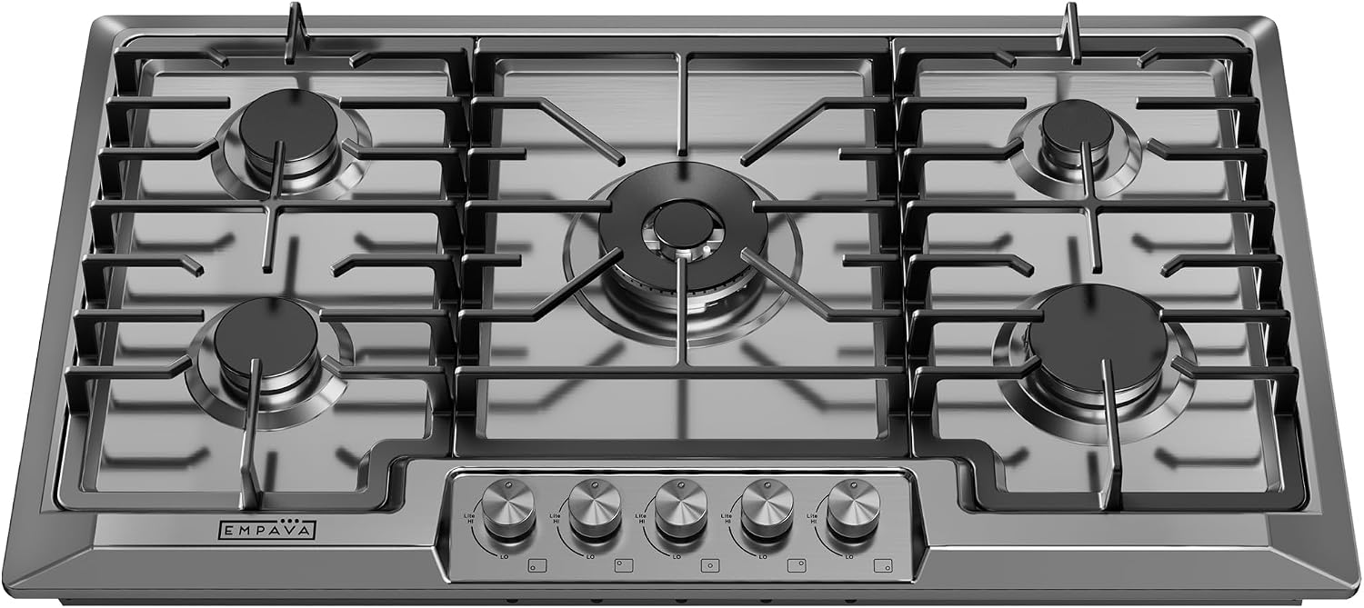Empava 36' Stainless Steel 5 Italy Sabaf Burners Stove Top Gas Cooktop EMPV-36GC881