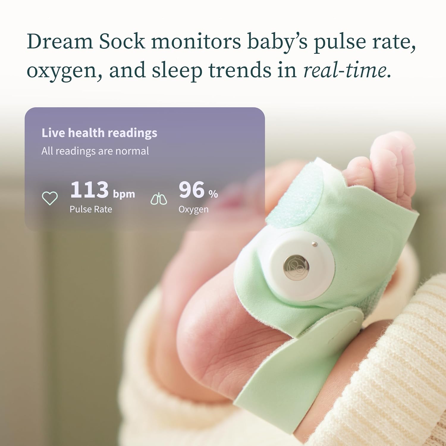 Owlet Dream Duo (Gen 2) Smart Baby Monitor Bundle – HD Video Camera + Wearable Sock Tracks Baby's Oxygen, Heart Rate & Sleep