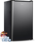 Anypro Compact Mini Upright Freezer 3 Cu.Ft with 3 Pull-down Drawer Doors and Adjustable Thermostat, Single Door Small Deep Standing Freezer Rapid Cooling for Home, Office, Dorm, Garage, Black