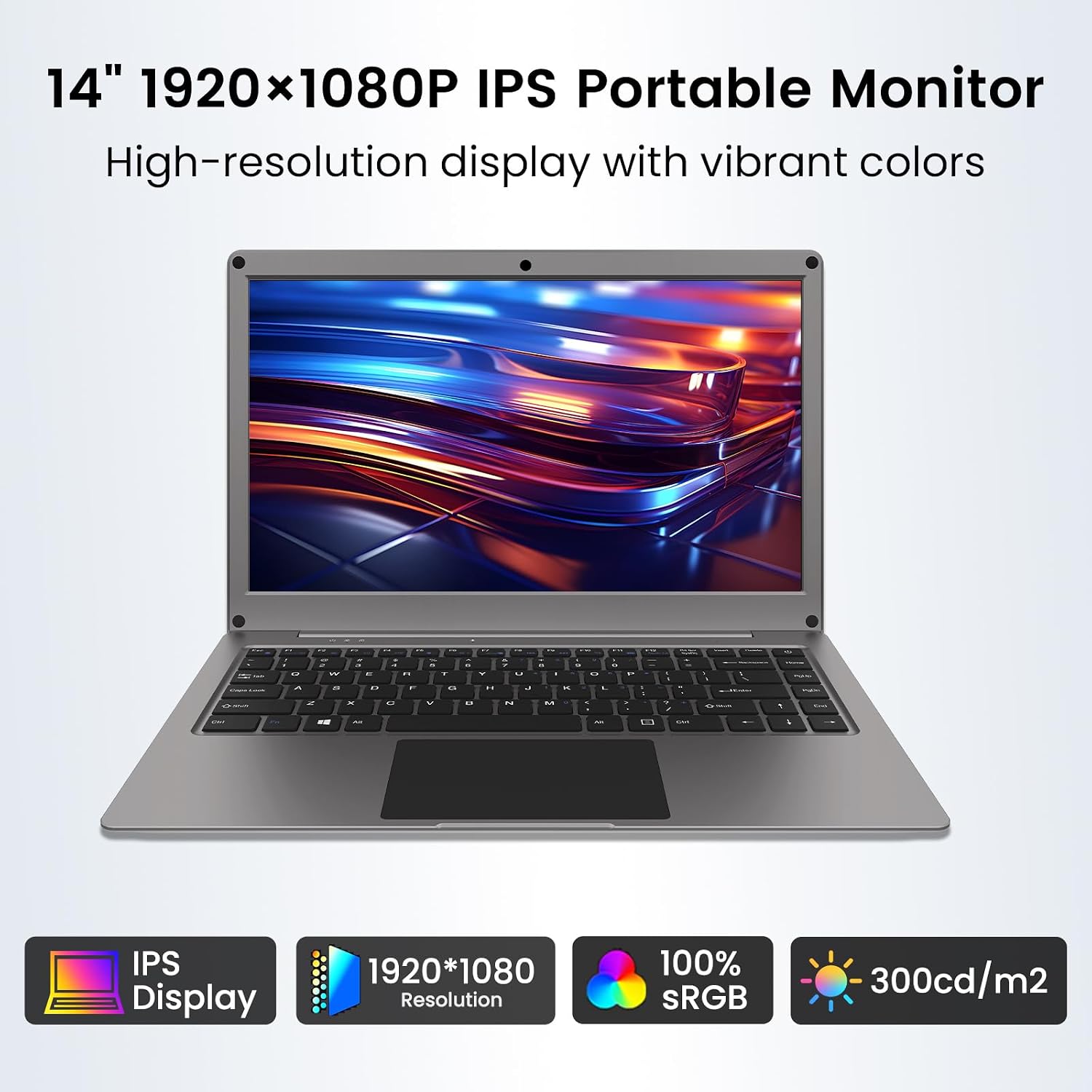 ELECROW Portable Monitor with Keyboard, 14 Inch Lapdock Display with Built-in Battery & RPi5 Adapter, 1080P FHD IPS USB C Computer Monitors Compatible with Raspberry Pi, PC, Phone, Mac, Game Console