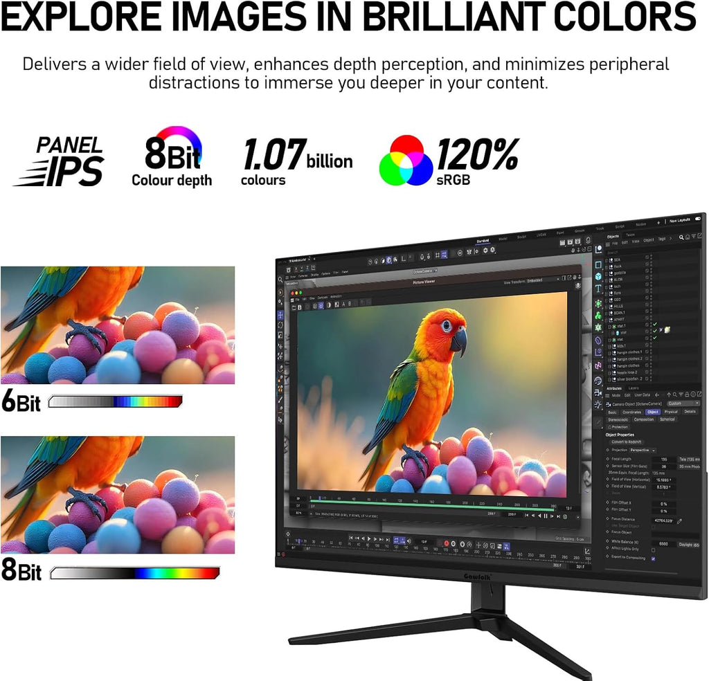 Gawfolk 28 Inch 4K Monitor IPS 60Hz, UHD (3840x2560p) PC Screen Built-in Speakers, Ultra HD Computer Display for Home & Office, 3:2, HDMI, DP, Support Wall Mount Compatible