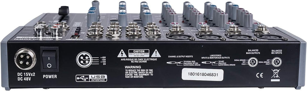 Sound Town Professional 12-Channel Audio Mixer with USB interface, Recording, EQ, Bluetooth, DSP and 48V Phantom (TRITON-A12BD)