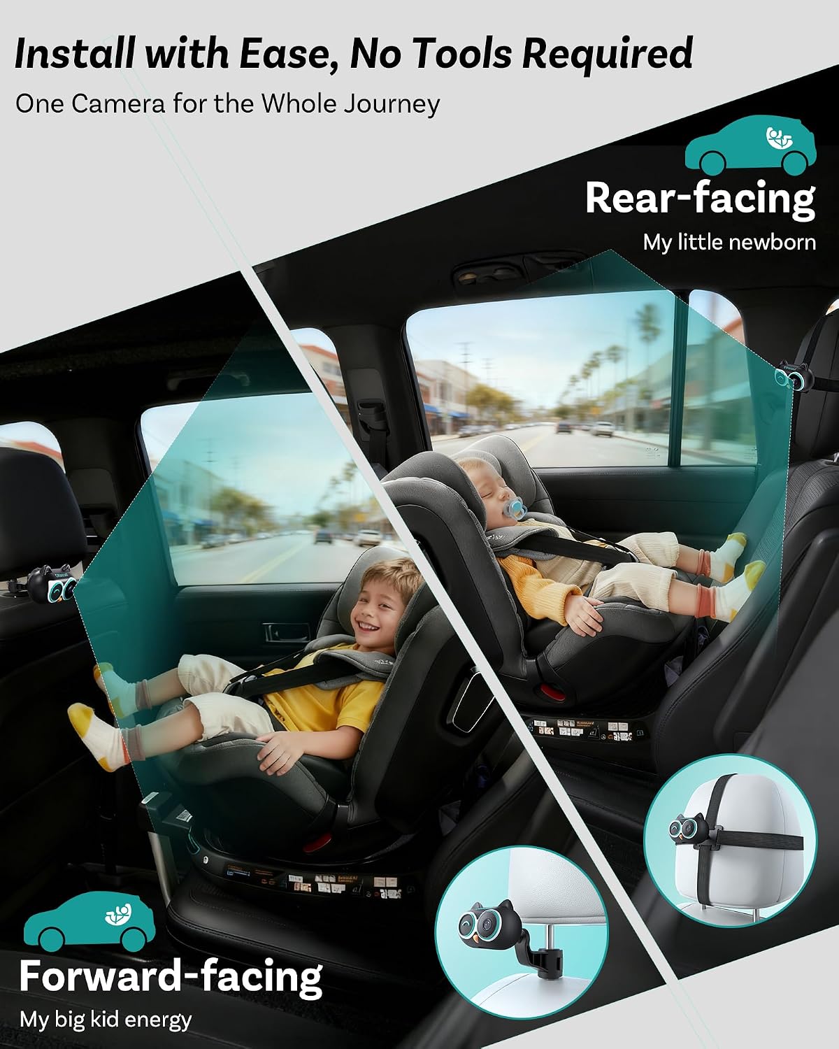 OTTOCAST Cabin Care Car Adapter with Baby Car Camera, Wireless CarPlay Display on CarScreen 2026, Plug-and-Play 1080P HD Rear Seat Baby Monitor, Split Screen Navigation, for Parents & Pet Owners