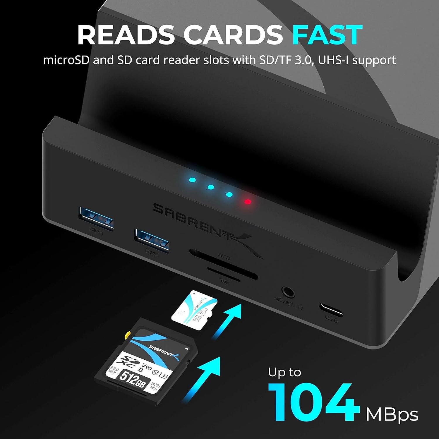 SABRENT USB C Docking Station, Dual 4K@60Hz DisplayLink Dock, 85W Charging, 10Gbps USB-C & USB-A, Gigabit Ethernet, SD/microSD, Audio, Compatible with Windows, Mac, ChromeOS & More (DS-UICA)