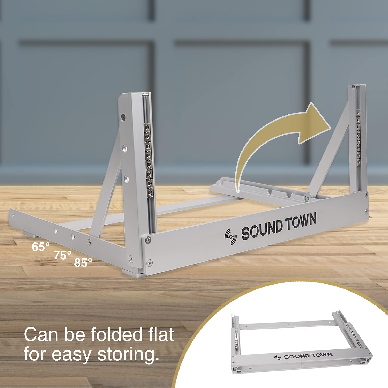 Sound Town 6U Aluminum 2-Post Desktop Open-Frame Rack, Angle Adjustable, for Audio/Video, Network Switches, Routers, Patch Panels (2PF-6A)