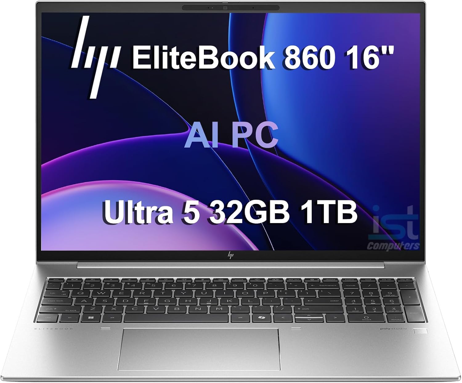 HP EliteBook 860 G11 Business AI PC Laptop (16' FHD+ Anti-Glare, Intel 12-Core Ultra 5 125U (> i7-1355U), 32GB DDR5 RAM, 1TB SSD) Backlit, Fingerprint, 5MP IR Webcam, 2x Thunderbolt 4, Win 11 Pro