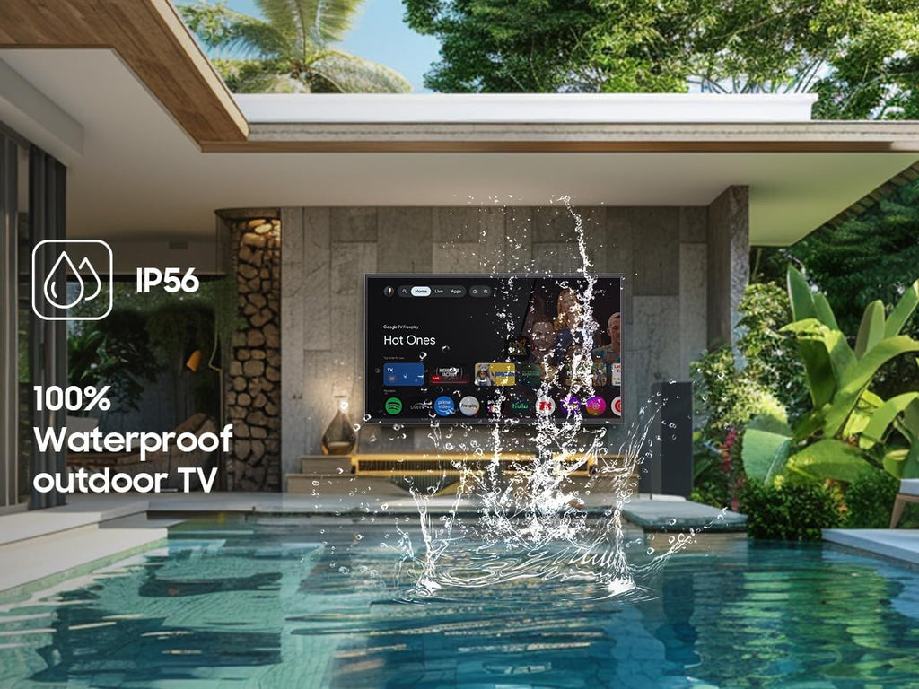 SYLVOX 75' Deck Pro 2.0 Outdoor TV Bundle – Weatherproof, 1000Nits Bright Display, Dolby Atmos, Google TV, with S3 Soundbar & Adjustable Wall Mount, Weatherproof for Patios & Shaded Outdoor Areas