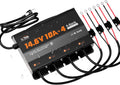 LiTime 4-Bank 10A (10A/Bank) Smart Battery Charger, 14.6V LiFePO4 Battery Charger AC-DC Charger with Fuse, LED Indicator for RV, Boat, Motorcycle, Lawn Mower, Trolling Motor and Lead Acid Battery