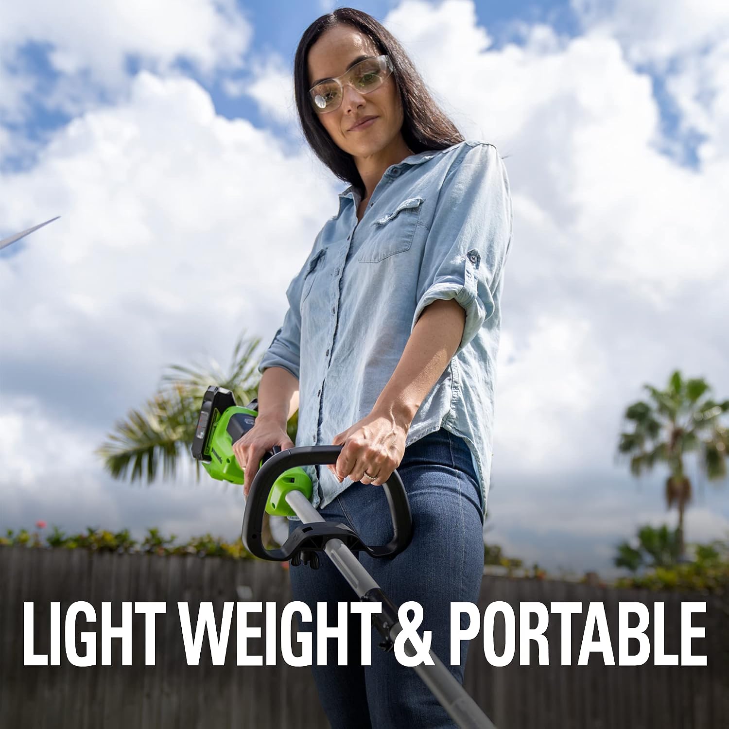 Greenworks 48V (24V x 2) 15' String Trimmer, (2) 2Ah Batteries and 4A Dual Port Charger Included
