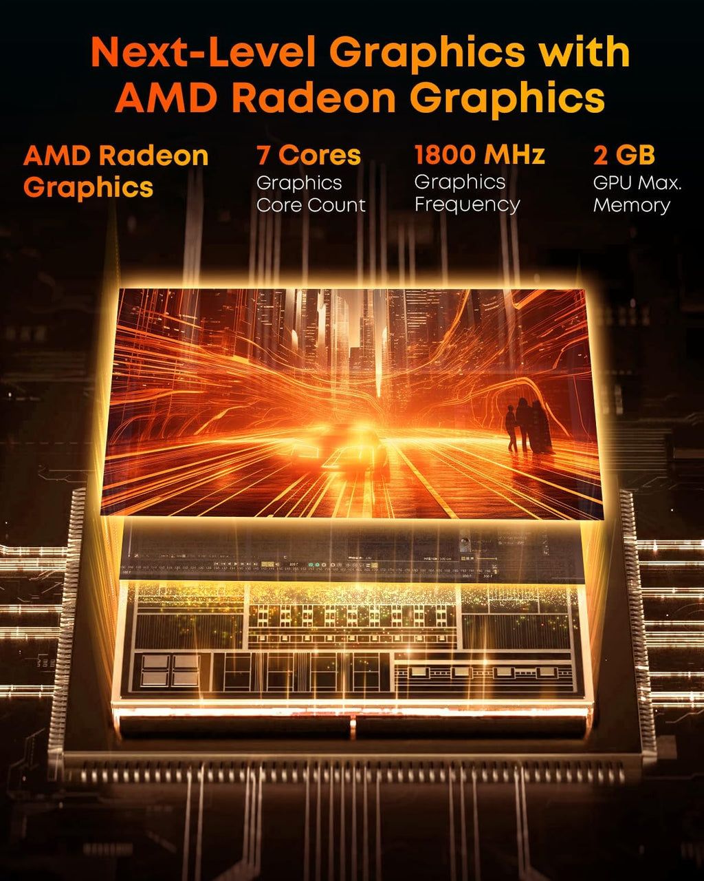 CHUWI Gaming Laptop, AMD Ryzen 5 (Beat i7-1355U), 16GB RAM 512GB SSD, Windows 11 Pro Laptop with Office, 14 Inch IPS 2160 * 1440 Display, Backlit Keyboard, WiFi 6, BT 5.2, HDMI