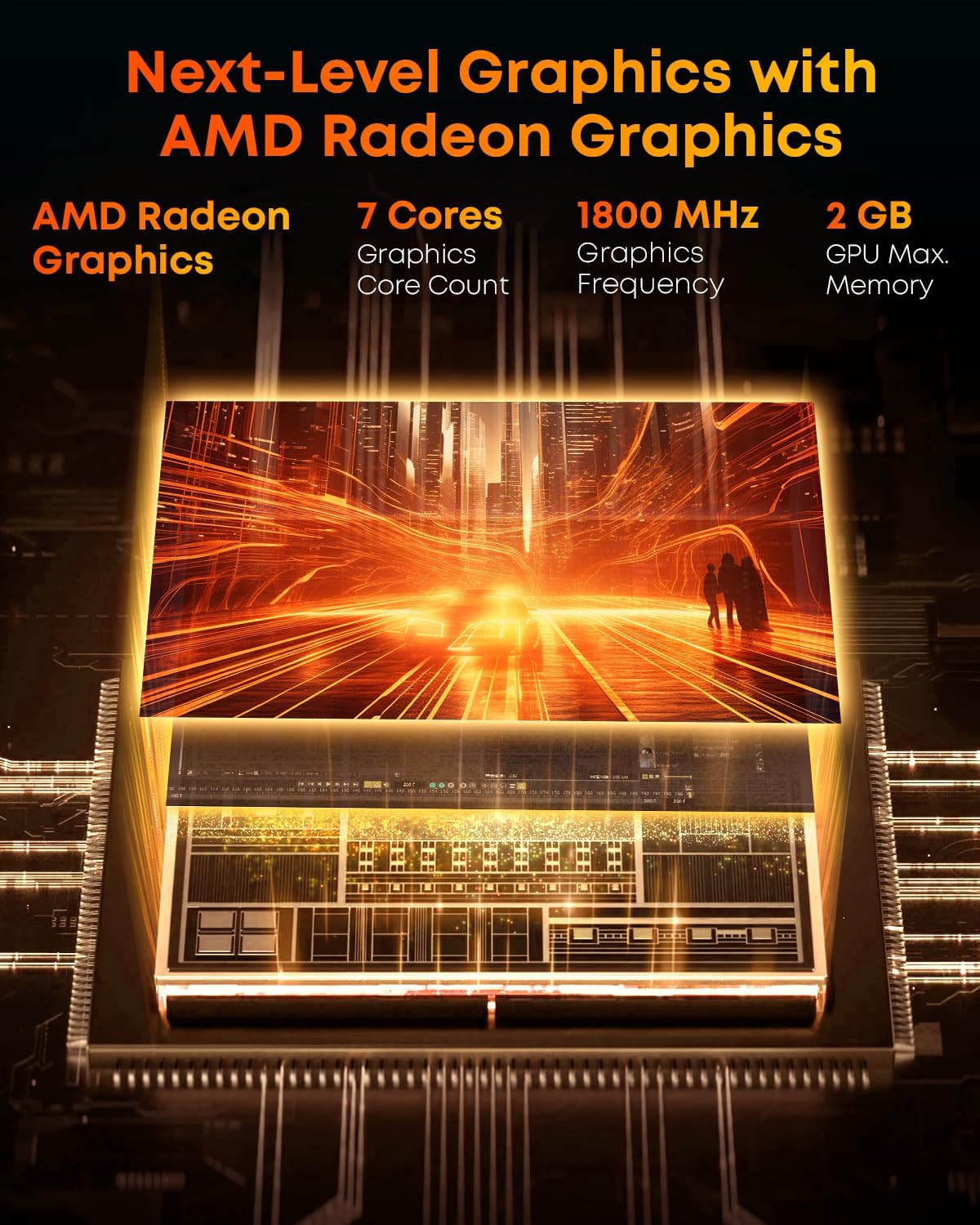 CHUWI Gaming Laptop, AMD Ryzen 5 (Beat i7-1355U), 16GB RAM 512GB SSD, Windows 11 Pro Laptop with Office, 14 Inch IPS 2160 * 1440 Display, Backlit Keyboard, WiFi 6, BT 5.2, HDMI
