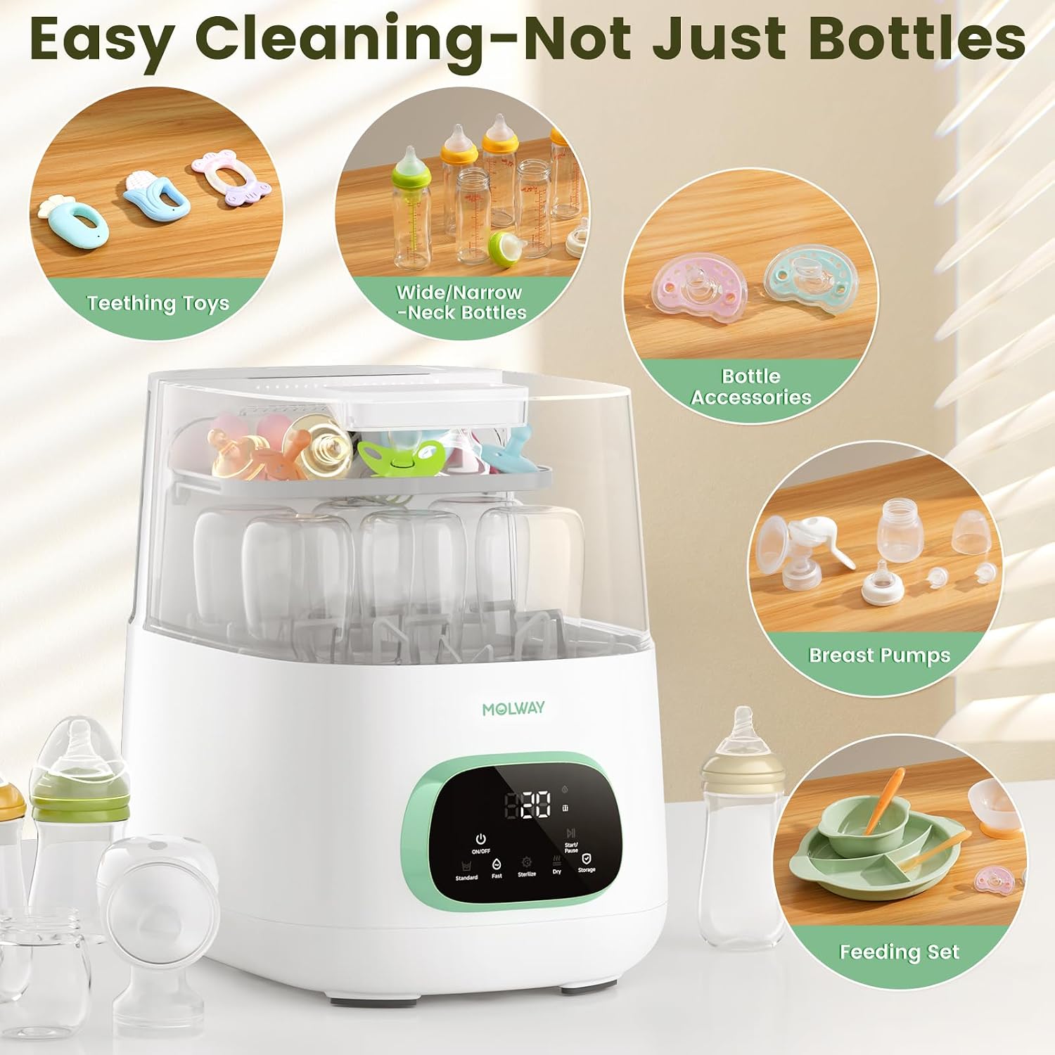 Upgraded Bottle Washer Pro, All-in-One Baby Bottle Washer and Sterilizer & Dryer, Cleaning Machine for Bottles, Pump Parts & Baby Essentials, Replaces Hand Washing, Mothers Day Gifts for Women