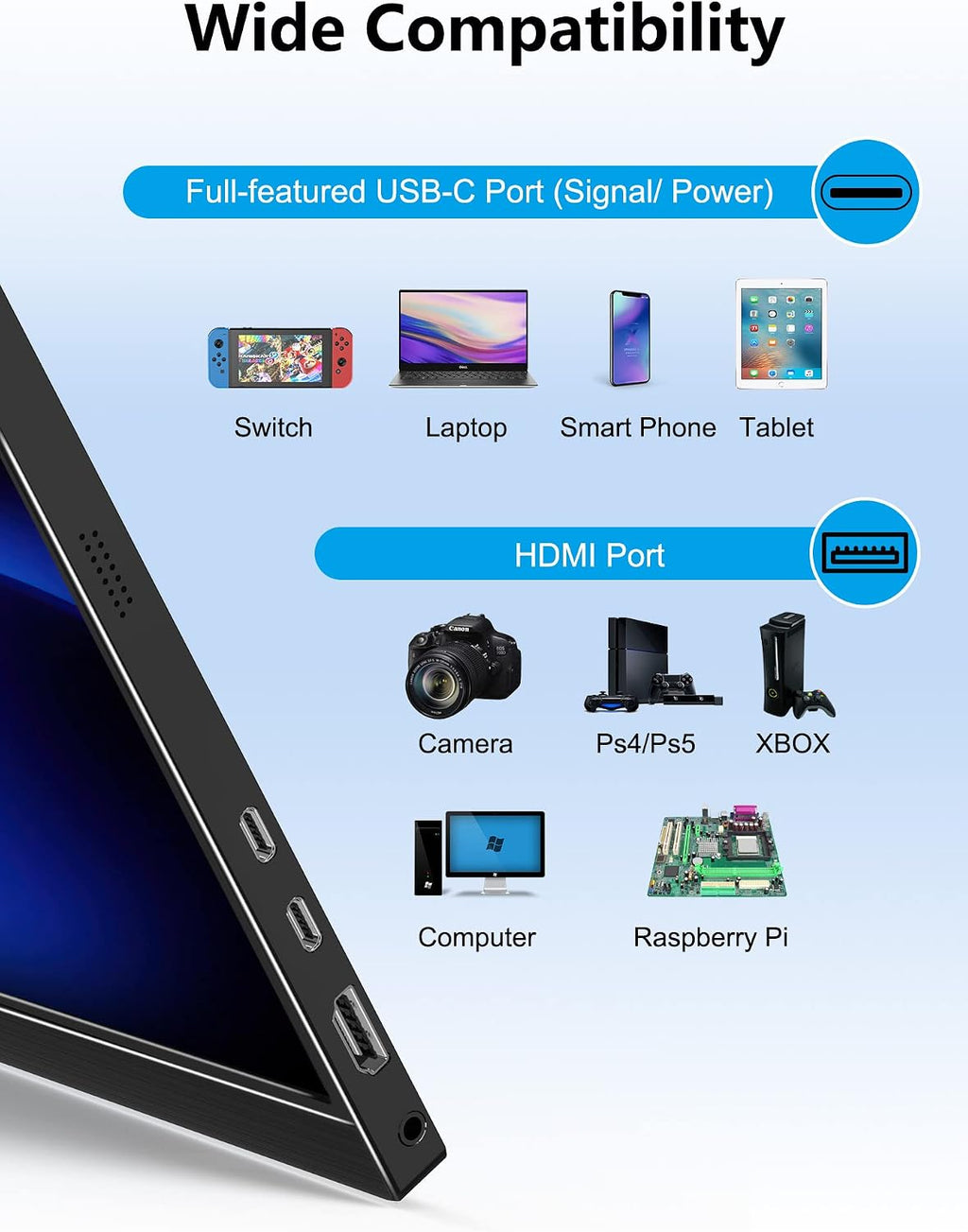 MAGICRAVEN 2.5K Portable Monitor, 17.3' QHD IPS Laptop Screen, VESA USB C HDMI Second Computer Gaming Display with 2 Speakers, Travel Monitor for MacBook Phone PS4/5 PC Phone Xbox Switch