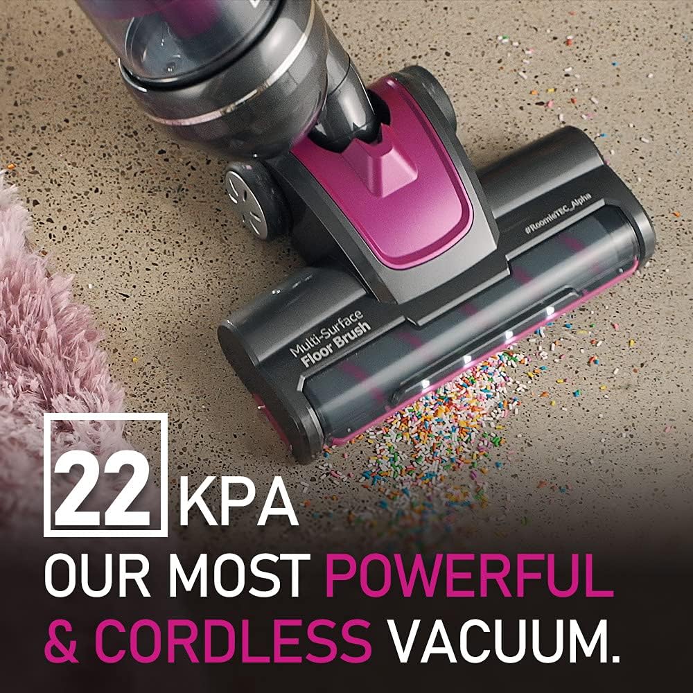 Roomie Tec SlimVac Upright Cordless Vacuum Cleaner, Dual Motor Powerful Suction, Up to 40 min Runtime, Lightweight, Includes Pet Brush for Hair, HEPA Filter, Ideal for Home Cleaning, Carpets, and Cars