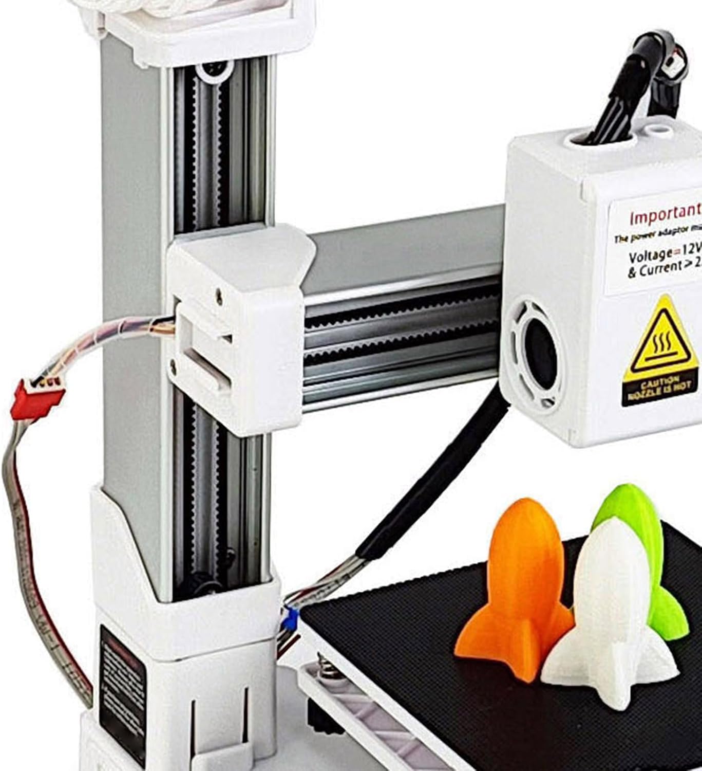 3D Printer for Beginner, 40mm s 3D Printers, 4x4x4in Printing Size, Frequency Division Multiplexing 3D Printing Machine for Home Office School (White)